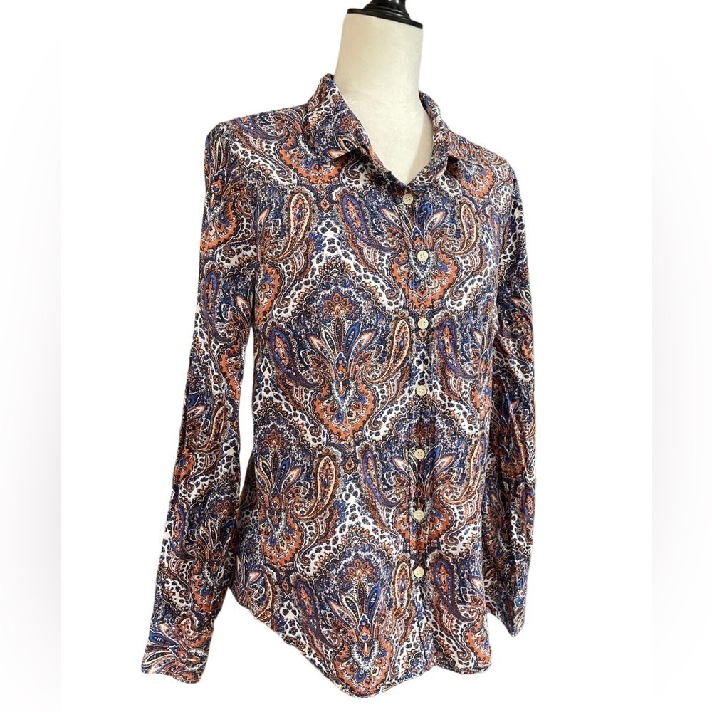 J.Crew Paisley Button Down Cotton Shirt size Large